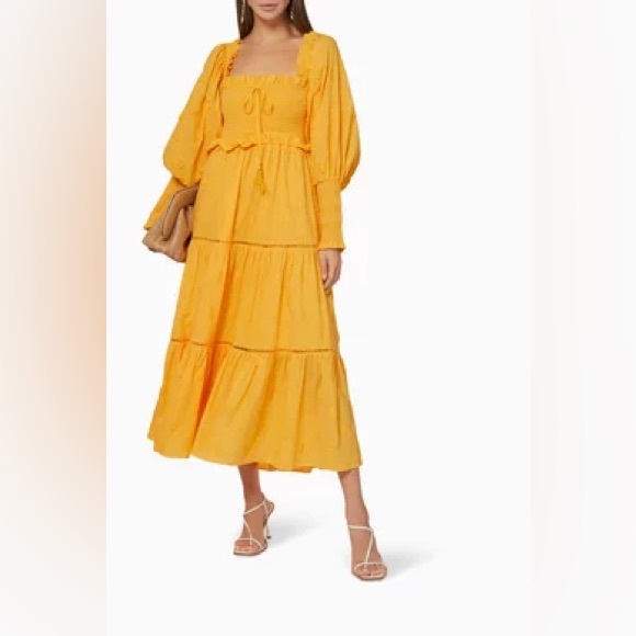 Farm Rio Yellow 3D Pineapple Midi Dress - Picture 8 of 10